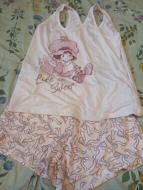 Strawberry Shortcake Life Is Sweet Tank Top & Shorts Sleep Set NWOT